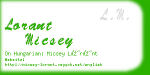 lorant micsey business card